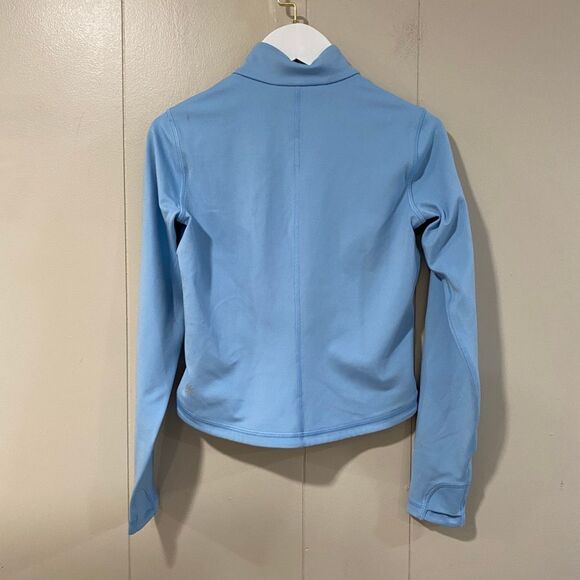 Athleta Girl Size 7 Light Blue Chit Chat Full Zip Jacket - Picture 2 of 6